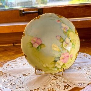 Vintage Haviland china dish handpainted and signed, France